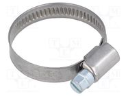 Worm gear clamp; W: 9mm; Clamping: 25÷40mm; chrome steel AISI 430 