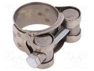 T-bolt clamp; W: 18mm; Clamping: 23÷25mm; chrome steel AISI 430; S 