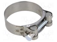 T-bolt clamp; W: 22mm; Clamping: 56÷59mm; chrome steel AISI 430; S 