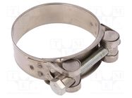 T-bolt clamp; W: 24mm; Clamping: 65÷70mm; chrome steel AISI 430; S 