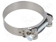 T-bolt clamp; W: 24mm; Clamping: 83÷88mm; chrome steel AISI 430; S 