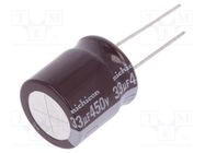 Capacitor: electrolytic; THT; 33uF; 450VDC; Ø18x20mm; Pitch: 7.5mm NICHICON