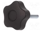 Knob; Ø: 50mm; Ext.thread: M8; 40mm; H: 32mm; technopolymer PP ELESA+GANTER