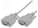 Cable; D-Sub 9pin socket,both sides; 2m; grey DIGITUS