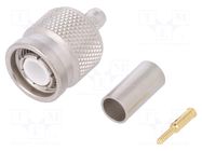 Connector: TNC; plug; male; straight; 50Ω; crimped; for cable TELEGÄRTNER