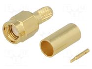 Connector: SMA; plug; male; straight; 50Ω; soldering,crimped; PTFE TELEGÄRTNER