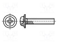Screw; with flange; M2.5x4; 0.45; Head: button; Phillips; PH1; steel BOSSARD