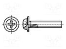 Screw; with flange; M4x10; 0.7; Head: button; Phillips; PH2; steel BOSSARD