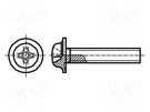 Screw; with flange; M5x6; 0.8; Head: button; Phillips; PH2; steel BOSSARD