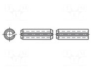 Springy stud; stainless steel; BN 337; Ø: 3mm; L: 16mm; DIN 1481 BOSSARD