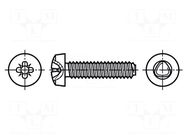 Screw; for metal; 3x12; Head: cheese head; Pozidriv; PZ1; zinc BOSSARD