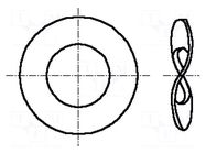 Washer; wave,spring; M3; D=8mm; h=0.5mm; spring steel; DIN 137B BOSSARD