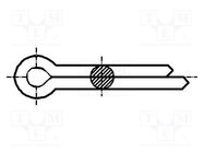 Cotter pin; steel; BN 912; Ø: 2.5mm; L: 12mm; DIN 94; ISO 1234 BOSSARD