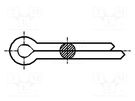 Cotter pin; steel; BN 912; Ø: 2mm; L: 14mm; DIN 94; ISO 1234 BOSSARD