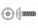 Screw; for plastic; with flange; 4x10; Head: button; Torx®; TX20 BOSSARD