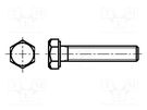 Screw; M5x12; 0.8; Head: hexagonal; brass; nickel; DIN 933; ISO 4017 BOSSARD
