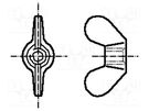 Nut; winged; M10; 1.5; polyamide; BN 1058; DIN 315 BOSSARD