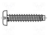 Screw; for plastic; 3.5x13; Head: cheese head; slotted; 1mm; steel 