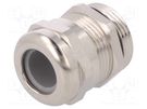 Cable gland; PG16; IP68; brass; Body plating: nickel HUMMEL