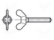 Screw; M6x10; Head: wing; polyamide; DIN 316 BOSSARD