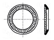 Washer; conical; M6; D=10mm; h=1.2mm; steel; Plating: black finish BOSSARD