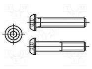 Screw; M2.5x5; 0.45; Head: button; hex key; HEX 1,5mm; steel BOSSARD