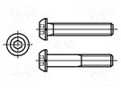 Screw; M4x12; 0.7; Head: button; hex key; HEX 2,5mm; ISO 7380-1 BOSSARD