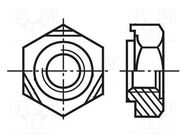 Nut; hexagonal; M6; 1; A2 stainless steel; 11mm; BN 31; DIN 929 BOSSARD