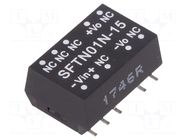 Converter: DC/DC; 1W; Uin: 21.6÷26.4VDC; Uout: 15VDC; Iout: 67mA; SMT MEAN WELL