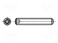 Screw; M3x3; 0.5; Head: without head; hex key; HEX 1.5mm; steel BOSSARD