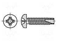 Screw; for metal; 4x8; Head: cheese head; Phillips; PH2; zinc BOSSARD
