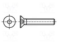 Screw; M4x20; 0.7; Head: countersunk; hex key; HEX 2,5mm; steel BOSSARD