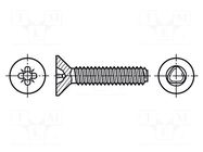 Screw; 3x12; Head: countersunk; Pozidriv; PZ1; A2 stainless steel BOSSARD