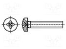 Screw; M3x45; Head: cheese head; Pozidriv; PZ1; DIN 7985A; ISO 7045 BOSSARD