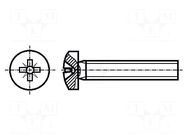 Screw; M2.5x16; 0.45; Head: cheese head; Pozidriv; PZ1; steel; zinc BOSSARD