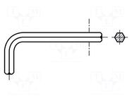 Wrench; hex key; HEX 1,5mm; Overall len: 88mm; DIN 911; steel BOSSARD