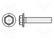 Screw; with flange; M6x25; 1; Head: hexagonal; A2 stainless steel BOSSARD
