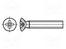 Screw; M3x8; 0.5; Head: countersunk; Phillips; polyamide; ISO 7047 DREMEC