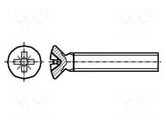 Screw; M3x8; 0.5; Head: countersunk; Phillips; polyamide; ISO 7047 DREMEC