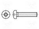 Screw; M3x8; 0.5; Head: button; Torx®; TX10; A2 stainless steel BOSSARD