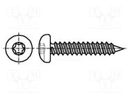 Screw; 2.9x19; Head: button; Torx®; TX10; A2 stainless steel BOSSARD