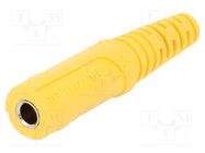 Connector: 4mm banana; socket; 32A; 33VAC; 70VDC; yellow; on cable SCHÜTZINGER