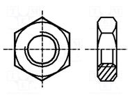 Nut; hexagonal; M6; 1; A2 stainless steel; H: 3.2mm; 10mm; BN 630 BOSSARD