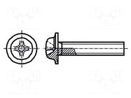 Screw; with flange; M5x25; 0.8; Head: button; Phillips; PH2 BOSSARD