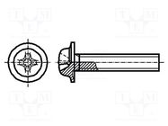 Screw; with flange; M3x12; 0.5; Head: button; Phillips; PH2 BOSSARD