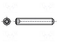 Screw; M4x5; 0.7; Head: without head; hex key; HEX 2mm; DIN 916 BOSSARD