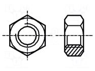 Nut; hexagonal; M4; 0.7; steel; Plating: without coating; H: 3.2mm BOSSARD