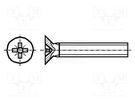 Screw; M3x4; 0.5; Head: countersunk; Pozidriv; PZ1; steel; zinc BOSSARD