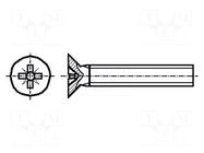 Screw; M2.5x20; 0.45; Head: countersunk; Pozidriv; PZ1; steel; zinc BOSSARD