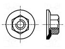 Nut; with flange; hexagonal; M5; 0.8; steel; Plating: zinc; 8mm BOSSARD